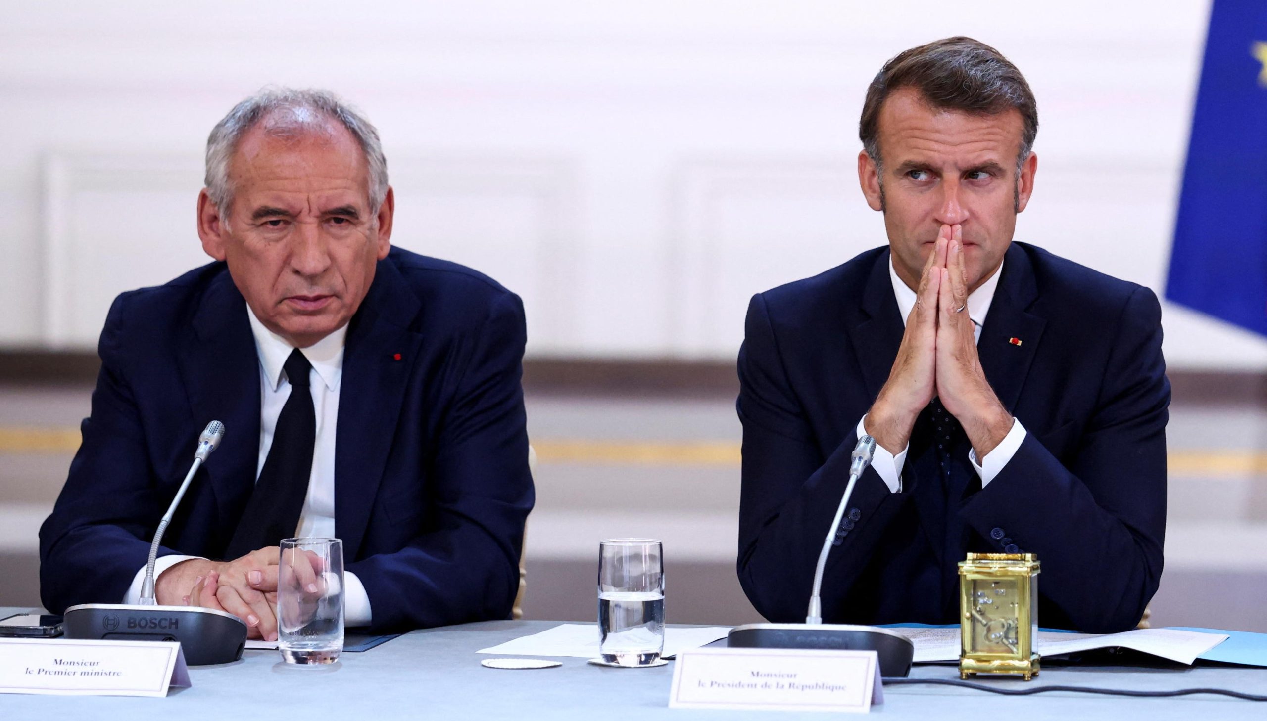 Francois Bayrou e Emmanuel Macron